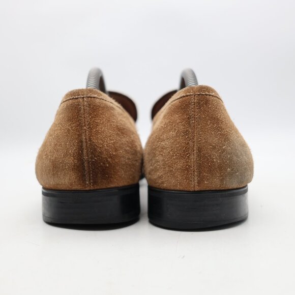 Salvatore Ferragamo Flori 2 Men's 9 EE Beige Suede Loafer Slip On Dress Shoes - Picture 4 of 12